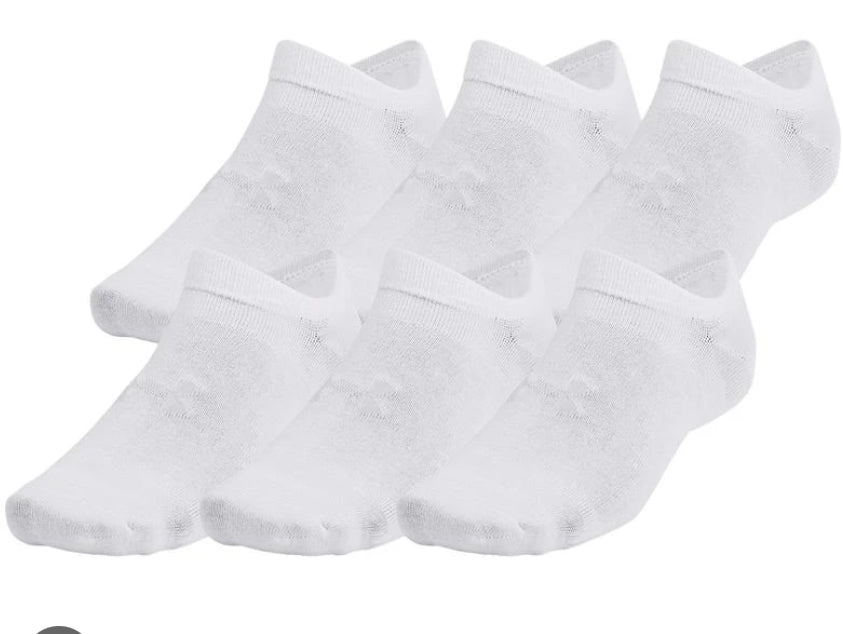 Under Armour unisex Essential 6PK White