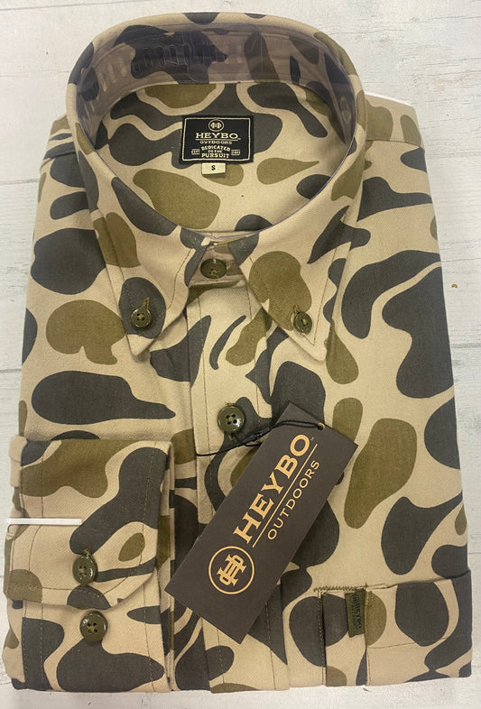 Heybo Stone Camp Flannel Traditions  Camo Olive