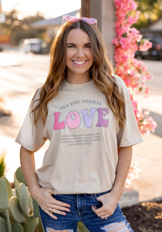 Jadelynn Brooke All You Need Is Love Cream S/S Tee