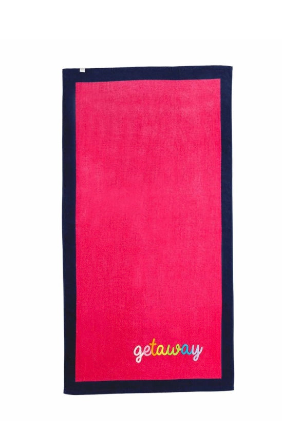 Mudpie Beach Towel Getaway Pink