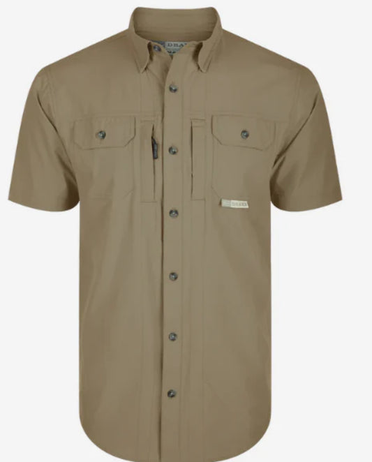 Drake Wingshooter Trey Shirt S/S Timber Wolf Khaki