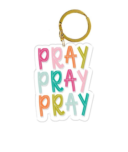 Mary Square Pray Pray Pray Keychain