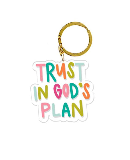 Mary Square Trust In God’s Plan Keychain