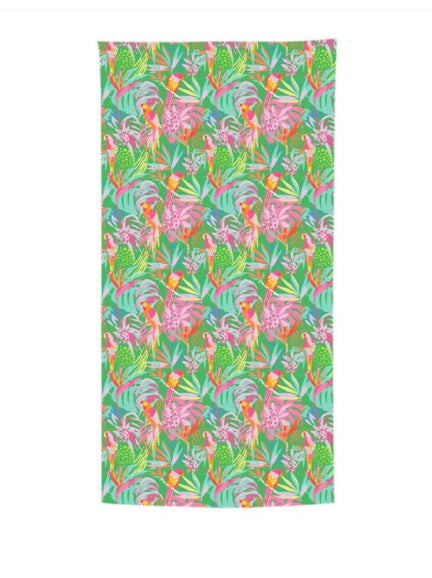 Mary Square In Trees Green Beach Towel