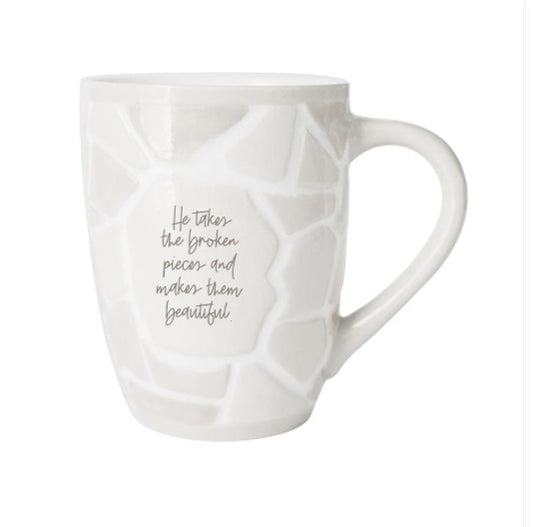 Mary Square Neutral Mosaic Mended Soul Mug