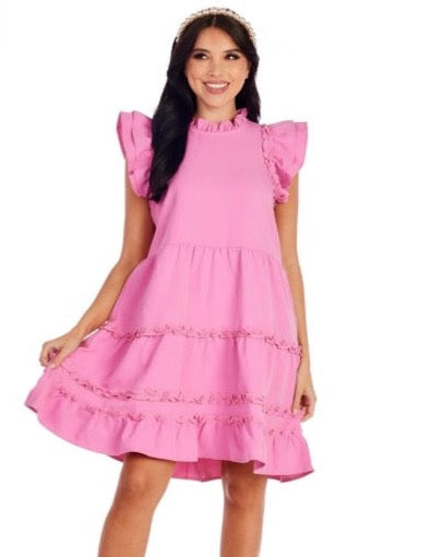 Pope Ruffle Dress Pink