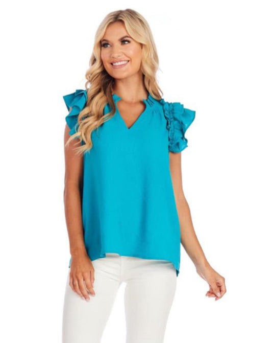 Mudpie Dahlia Ruffle Top TL