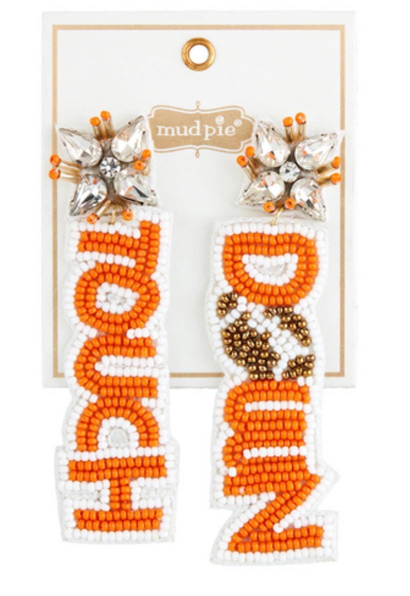 Mudpie Gameday Beaded Earrings WH-TD