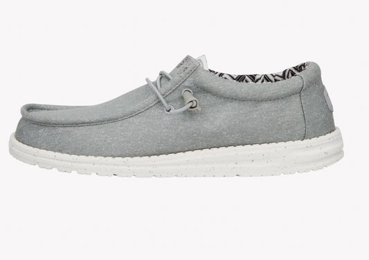 HeyDude Wally Stretch Canvas Light Grey Shoes 40700-007