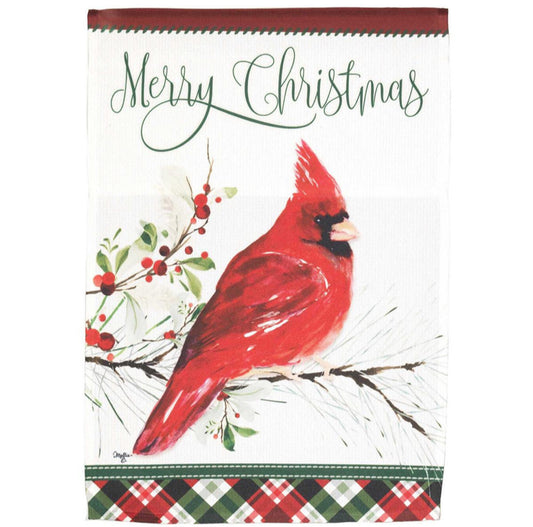 Magnolia Garden Cardinal Merry Christmas Large Flag