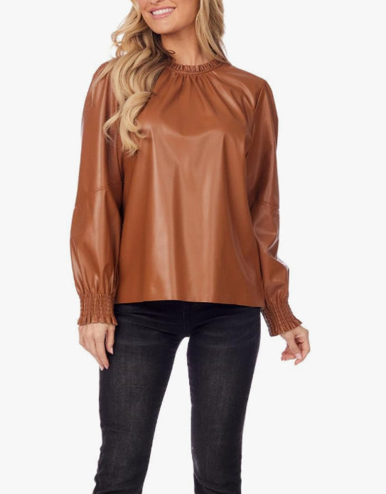 Mudpie Putnam Leather Top Tan