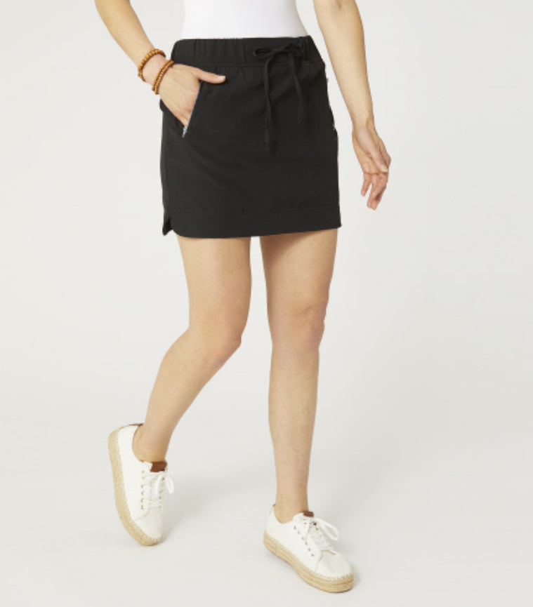 Coco & Carmen Norah Skort With Zipper Pocket Black