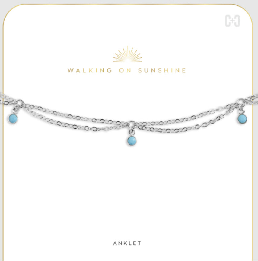 Coco+Carmen Aelia Anklet Silver Double Chain Scallop