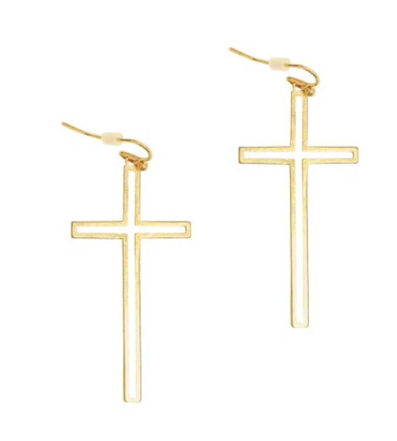 Viv & Lou Gold Forgiven Earrings Cross  VLJE20192