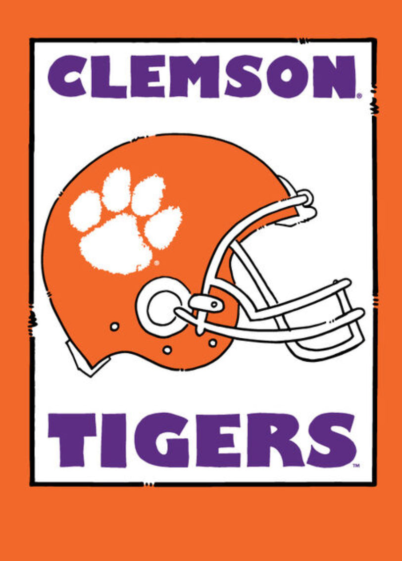 Magnolia Lane Small Collegiate Clemson Helmet Flag 23114