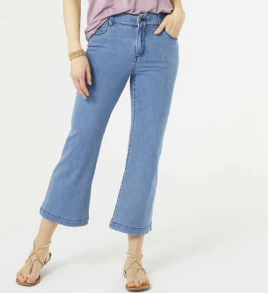 Coco+Carmen OMG ZoeyZip Wide Leg Capri Jeans