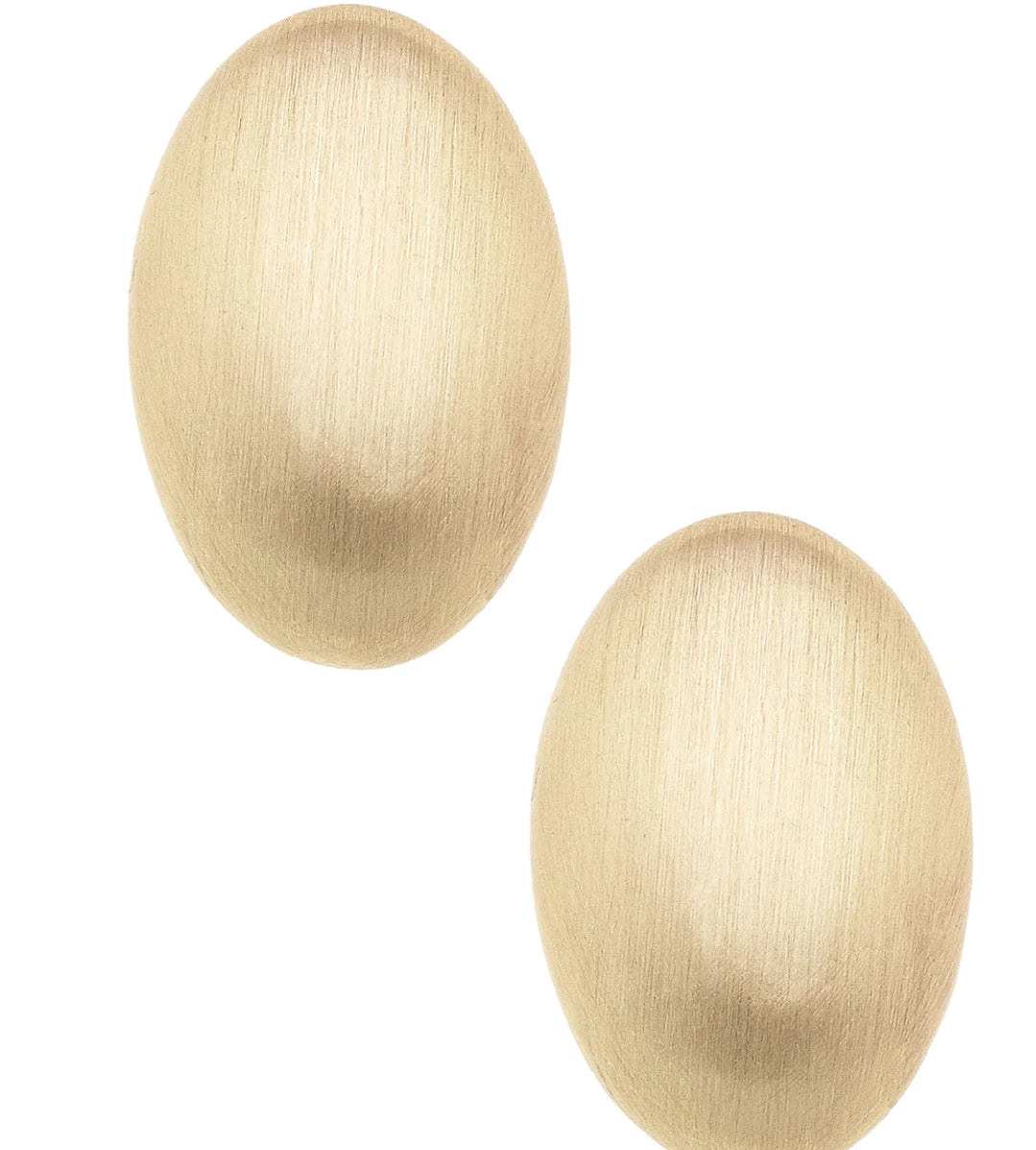 Canvas Icon Puffed Oval Stud Earrings in Satin Gold 25083E-CD