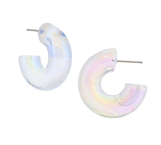 Jane Marie Chunky Iridescent Clear Earrings JM70566E-6