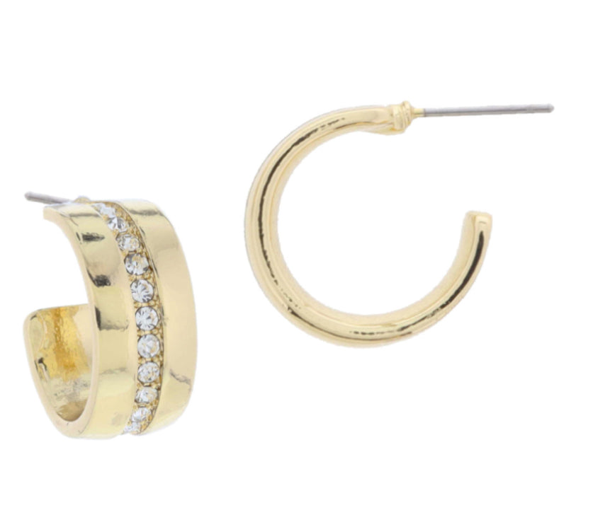 Jane Marie Golden 18K  Plated Flat Wide Hoop Earrings JM70544E-3