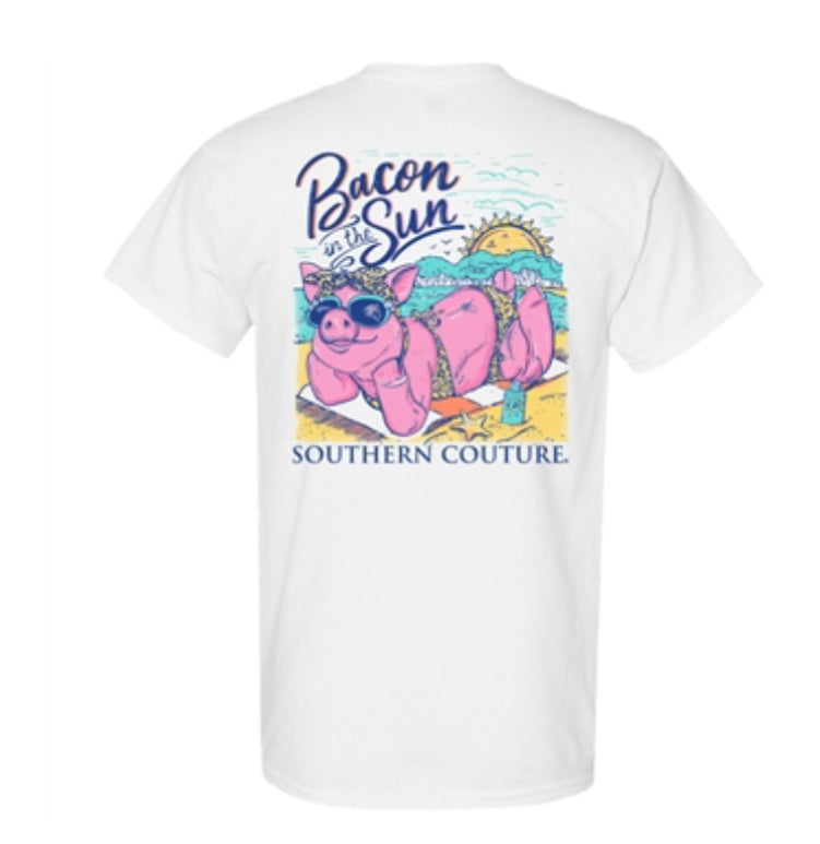 Couture Tee Company Classic Bacon In the Sun White S/S Tee