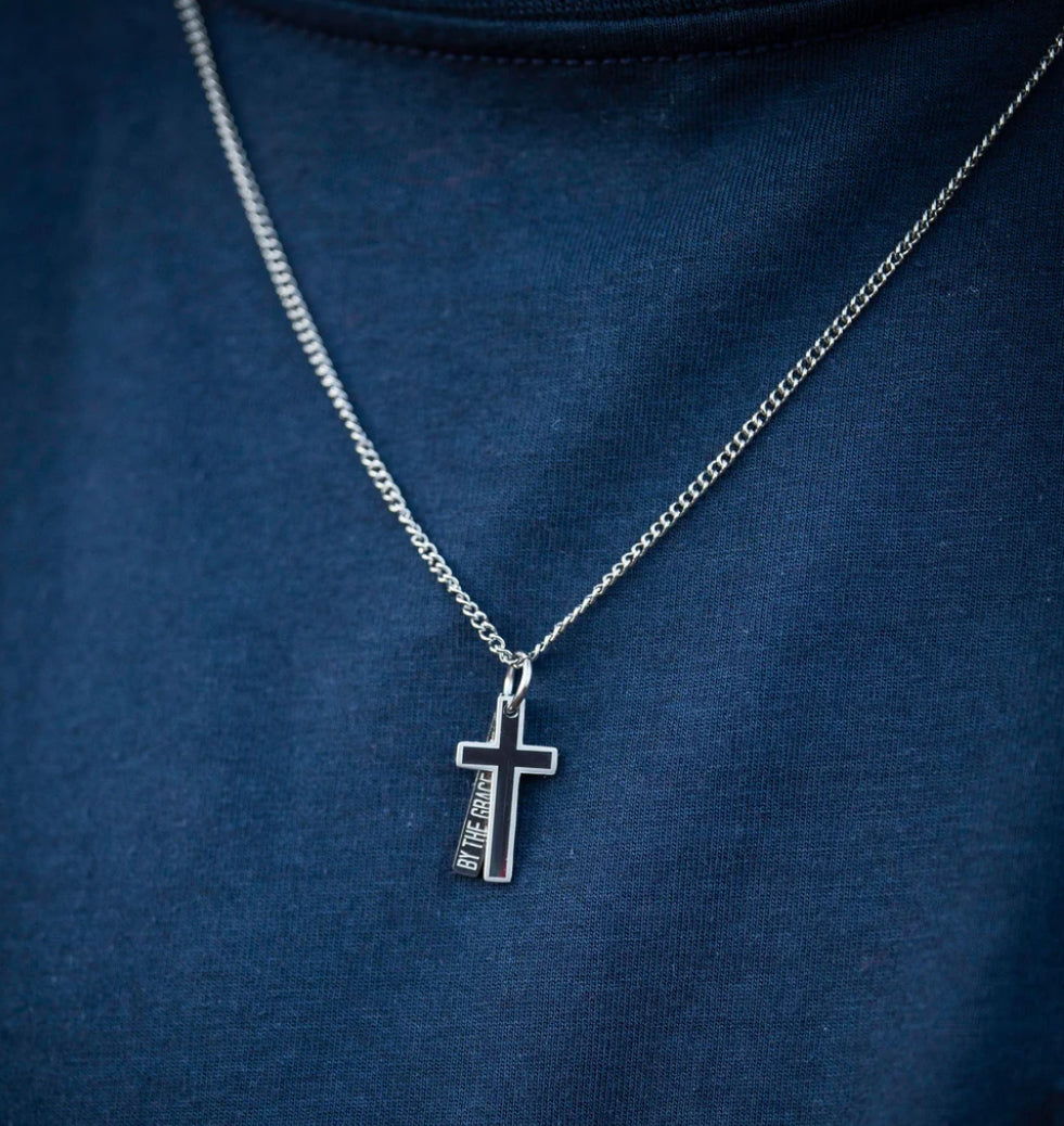 Old South Stainless Steel  Necklace and Pendant Cross