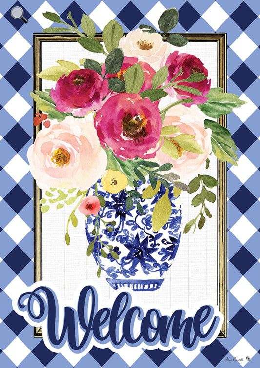 Custom Decor Small Flag Welcome Rose 5188FM