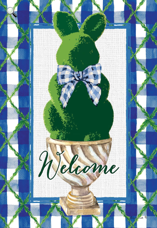 Custom Decor Small Flag Bunny Topiary 5350FM