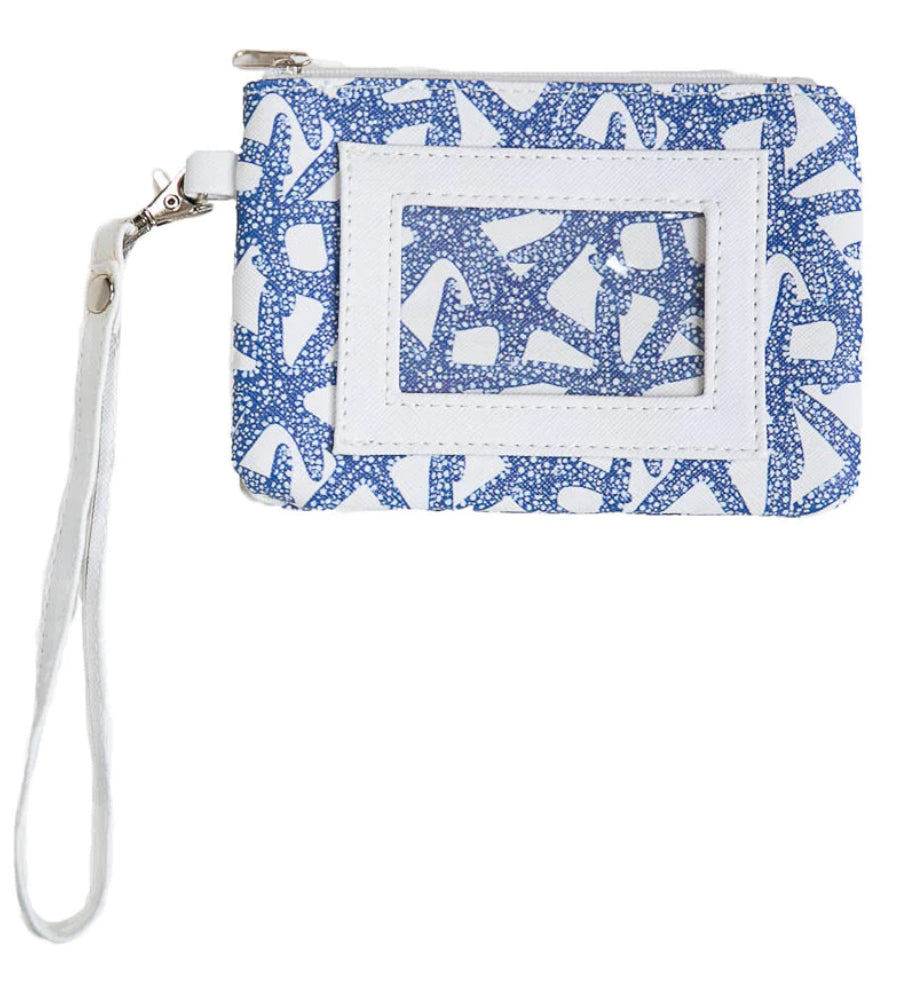 Top It Off ID Wristlet Navy Starfish