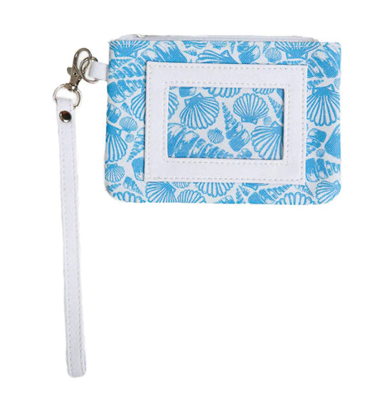 Top It Off ID Wristlet Blue Coastal Shells