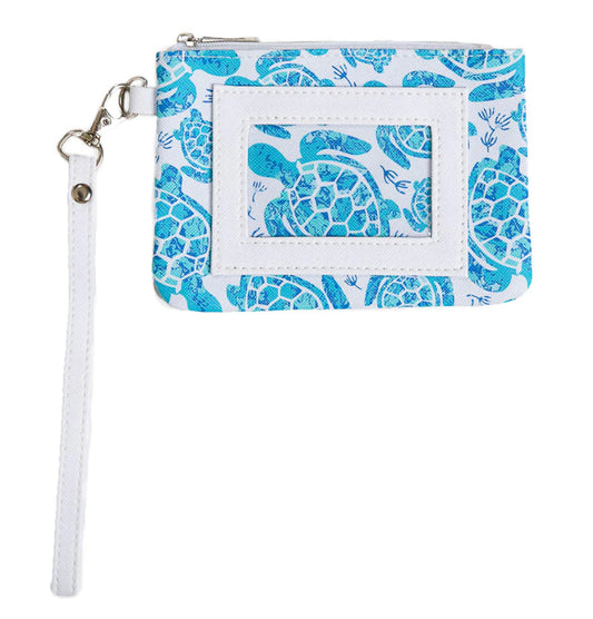 Top It Off ID Wristlet Blue Sea Turtle