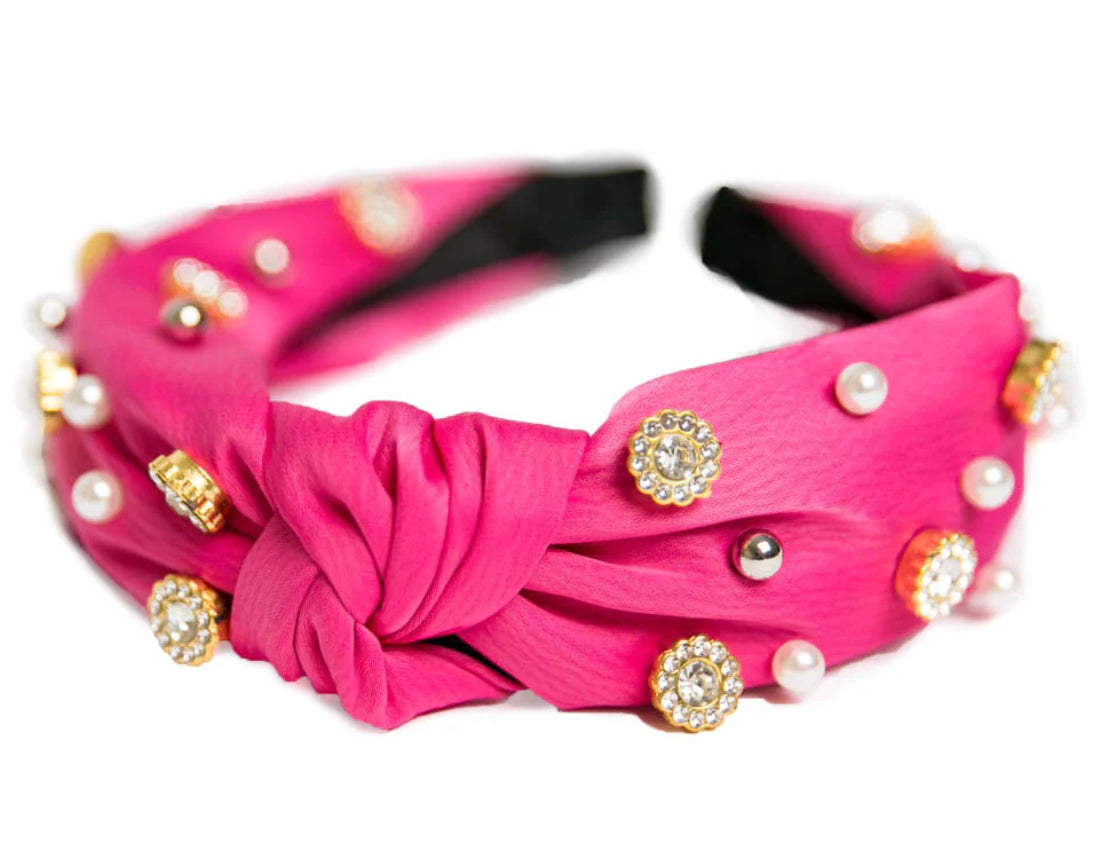 Top It Off Lilibet Headband Pink With Beading