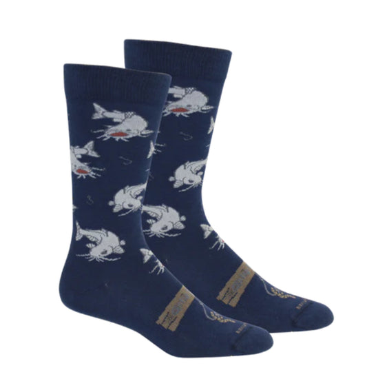 Brown Dog socks Gone Fishin’ Bella Blue