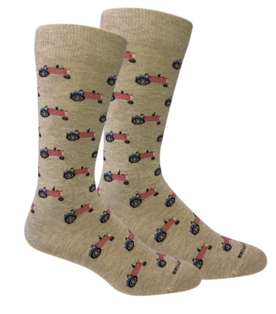 Brown Dog Socks Farm America Oatmeal Heather