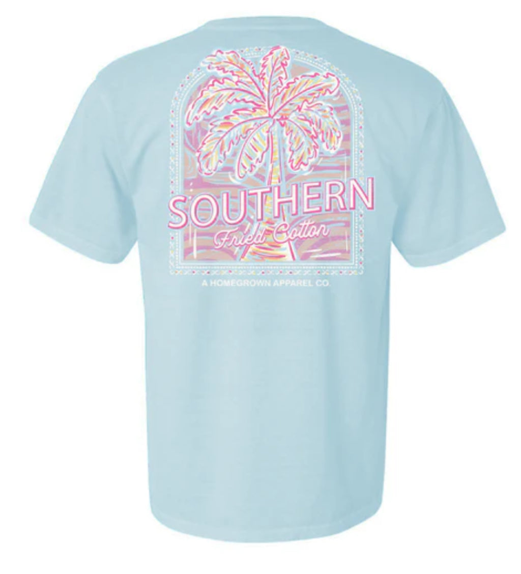 Southern Fried Cotton S/S Tee East Coast Breeze Chambray SFM12012