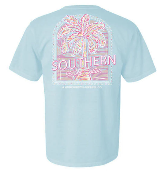 Southern Fried Cotton S/S Tee East Coast Breeze Chambray SFM12012