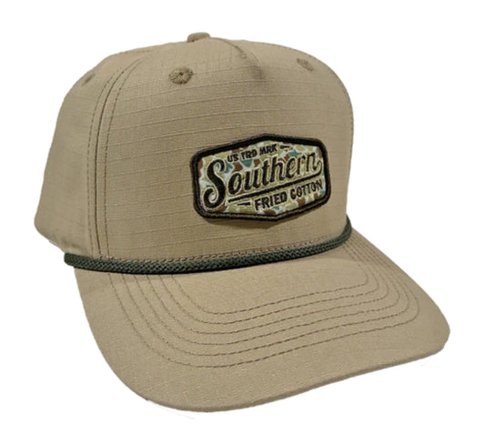 Southern Fried Cotton Khaki Rope Camo Hat SFA6131