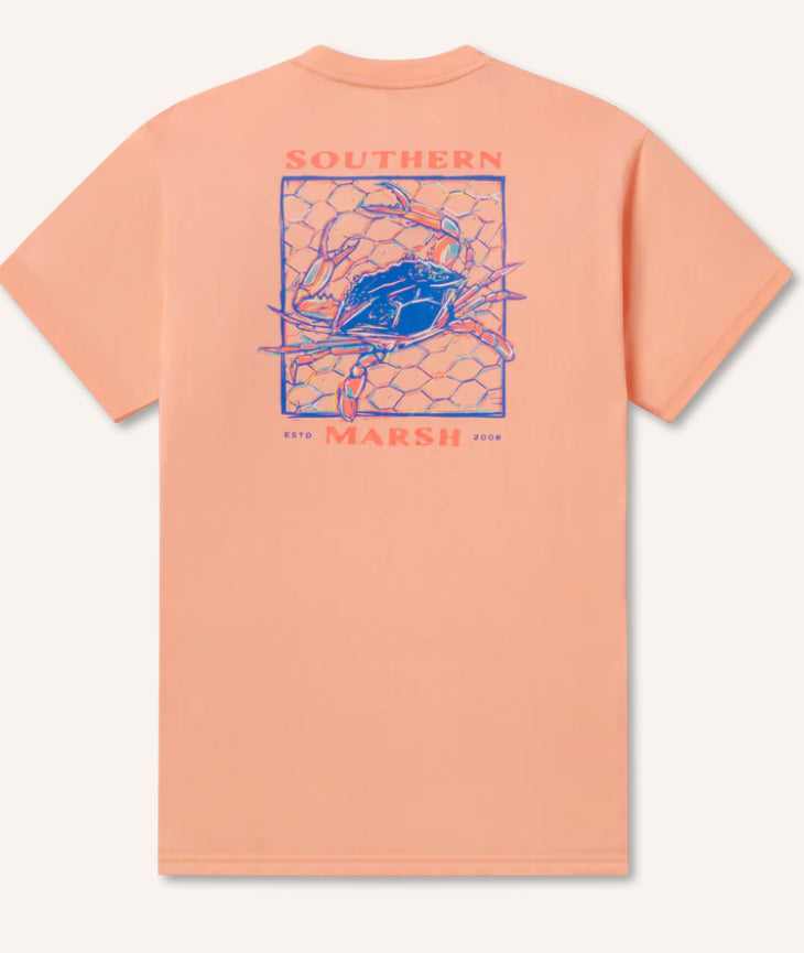 Southern Marsh S/S Tee Blue Crab Peach ABLC