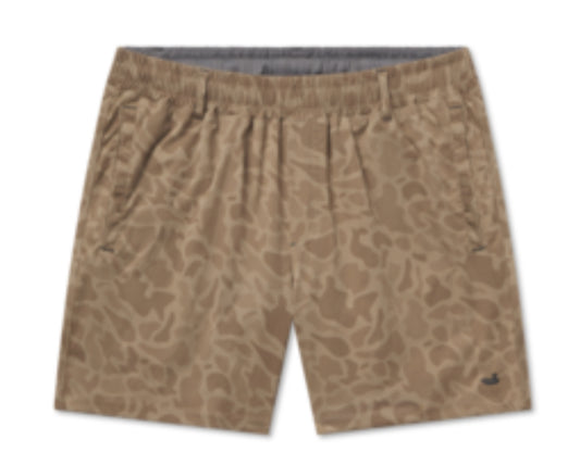 Southern Marsh Billfish Lined Performance Short Camo Brown