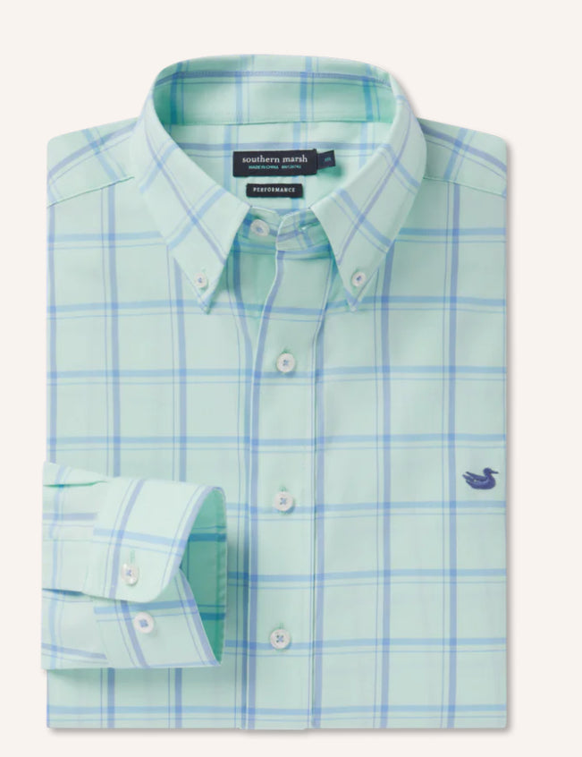 Southern Marsh Palmer Performance Dress Shirt Antigua Blue CPLM