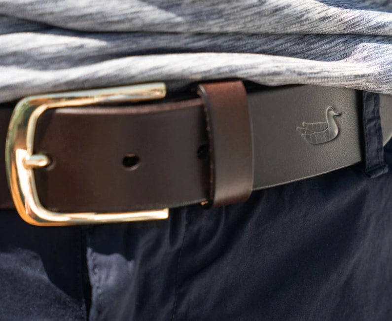 Southern Marsh Stamped Belt Dark Brown