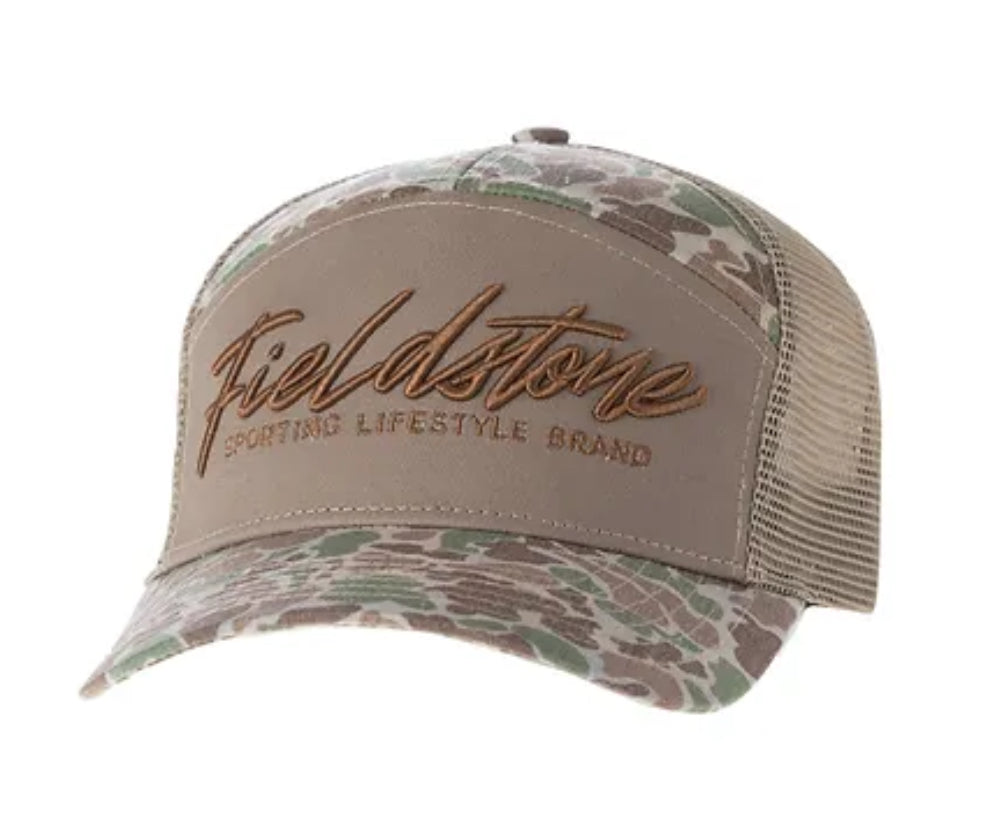 Fieldstone 7 Panel Script Logo Camo