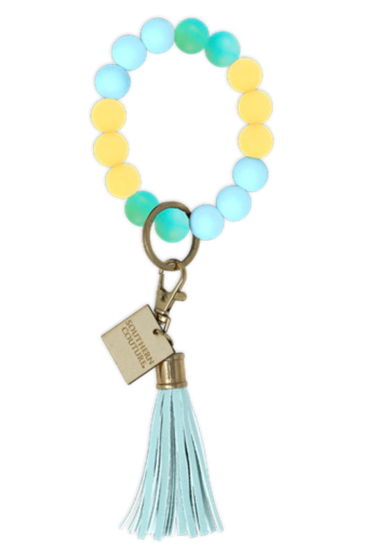 Southern Couture Silicone Beaded Bracelet Key Chain - Happy Days