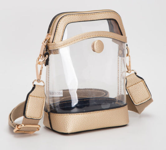 Queens Design Button Style Clear Bag