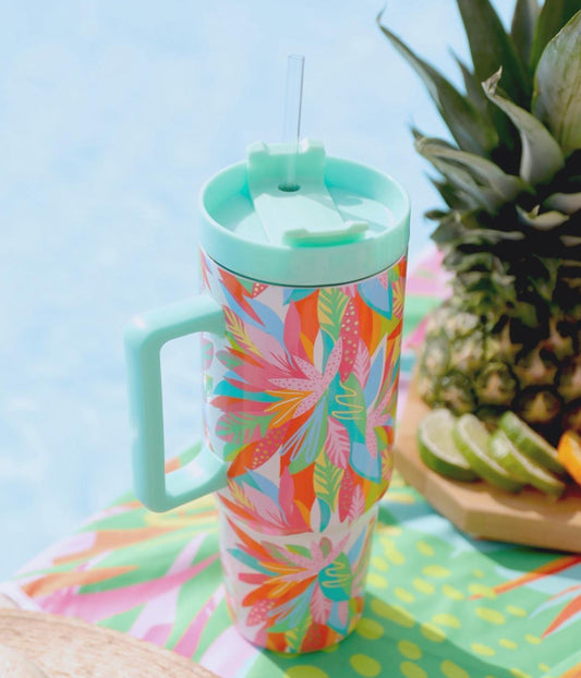 Mary Square  Get Tropical Tumbler 40oz With Straw