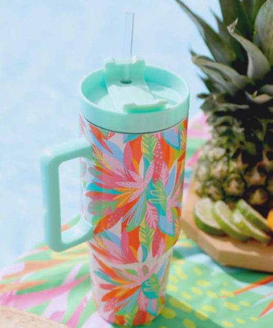 Mary Square  Get Tropical Tumbler 30oz With Straw