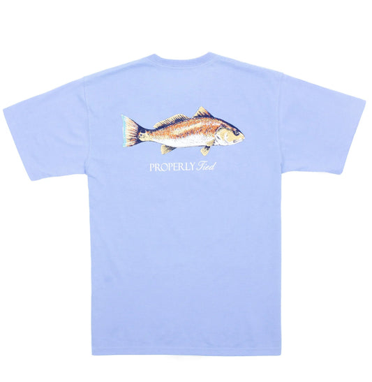 Properly Tied S/S Tee  Redfish Light Blue PTG1187