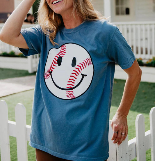 Katydid Collection Baseball Happy Face S/S T-Shirt