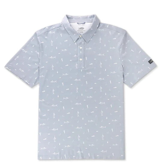 Aftco  Cypress Printed Men’s  Polo Harbor Grey  M64225