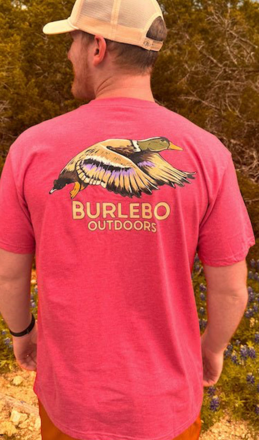 Burlebo S/S Tee Flying Duck  Heather Crimson