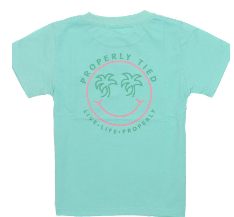 Properly Tied Girls S/S tee Smiley Seafoam. LGG1004 Sea